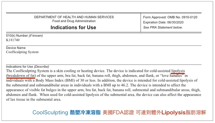 酷塑冷凍溶脂美國FDA與歐盟CE和台灣衛生署認證